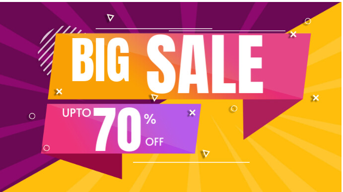 Purple Yellow Big Sale Banner Digital Display (16:9) template