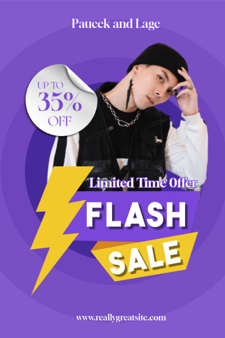 Copy of Purple Yellow Modern Flash Sale Poster | PosterMyWall