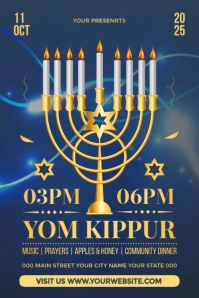 Purple Yom Kippur Poster template