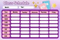 PurpleClass Scedule Template Poster