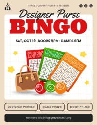 Purse Bingo Night Flyer Image template