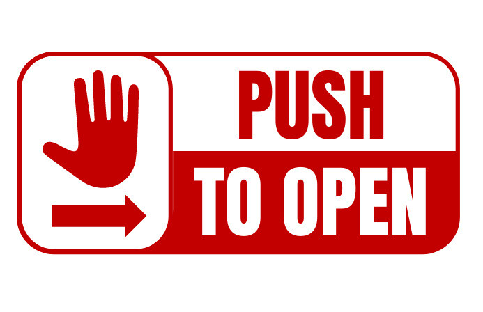 Push to Open Sign - Door Sign Template | PosterMyWall