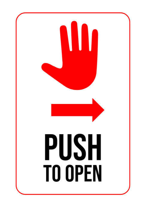 Push To Open Sticker Template | PosterMyWall