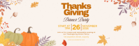 สีขาว Thanksgiving Dinner Party Twitter-header Template