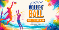Putih Ceria Beach Volleyball Event Gambar Bersama Facebook template