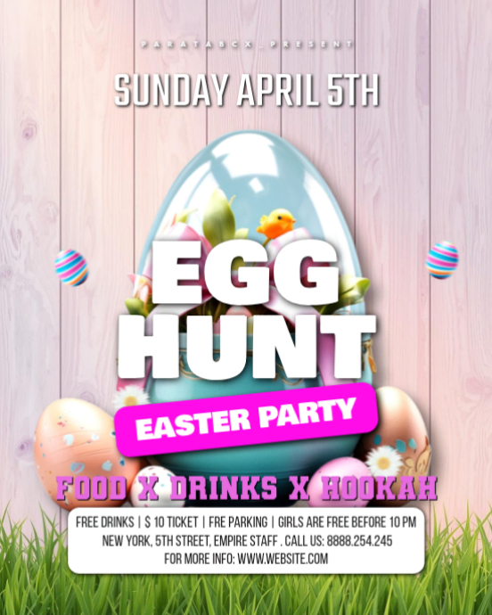 Modello Putih Ceria Easter Egg Hunt Party Instagram Portrait | PosterMyWall