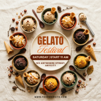 White Gelato Festival Instagram Post Template