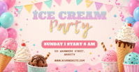 Putih Ceria Ice Cream Party Gambar Bersama Facebook template
