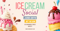 White Ice Cream Social Event Image partagée Facebook Template
