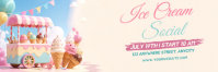 Putih Ceria Ice Cream Social Tajuk Twitter template