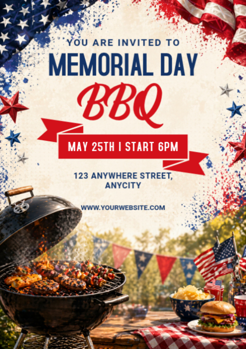 Copy of Putih Ceria Memorial Day BBQ A2 | PosterMyWall