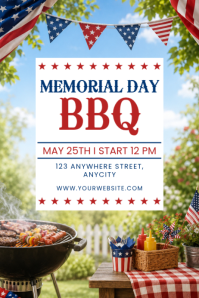 Blanco Memorial Day BBQ Poster Template