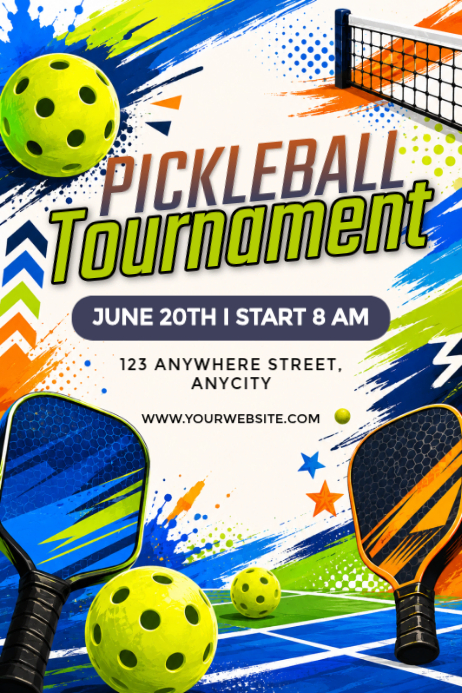 Pickleball Tournament Posters Template | PosterMyWall