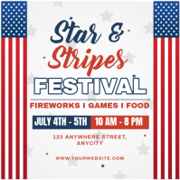 Putih Ceria Star & Stripes Festival Pos Instagram template