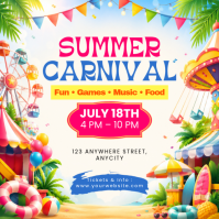Hvid Summer Carnival Сообщение Instagram Template