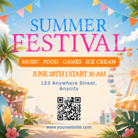 Putih Ceria Summer Festival Pos Instagram template