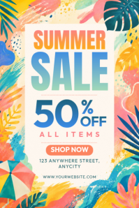 Putih Ceria Summer Sale Poster Affiche template