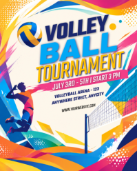 Putih Ceria Volleyball Tournament Instagram Portrait template