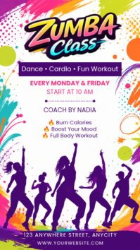 Putih Ceria Zumba Class Instagram Story Instagram-verhaal template