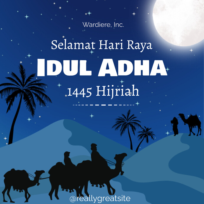 Putih dan Biru Modern Ilustrasi Ucapan Hari R Template | PosterMyWall