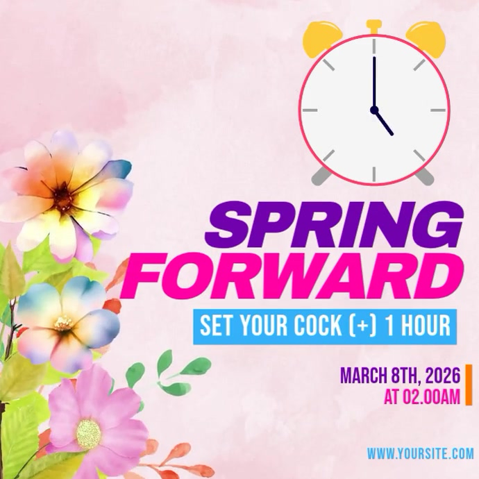 Putih Daylight Saving Time Reminder Pos Instagram Video Template ...