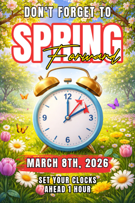 Copy of Putih Daylight Saving Time Reminder Poster | PosterMyWall