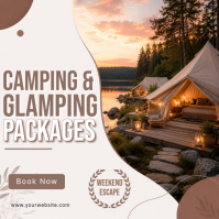 White Camping and Glamping Instagram Post Template