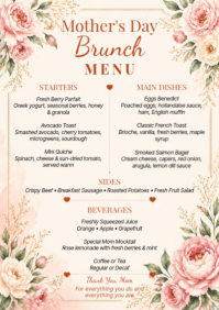 Putih Floral Mother's Day Brunch Menu A2 template