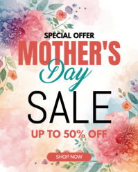 Putih Floral Mother's Day Sale Instagram Portrait template
