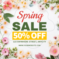 Putih Floral Spring Sale Pos Instagram template