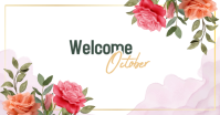 White Welcome October Facebook-Anzeige Template