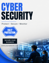 Weiß Cyber Security ใบปลิว Template
