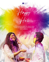 Putih Holi Celebration Instagram Portrait Video template