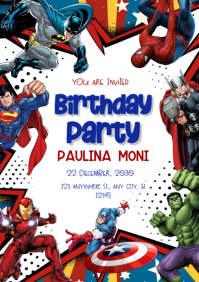 Biały Birthday Party A4 Template