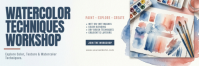 Hvid Watercolor Techniques Workshop ส่วนหัว Twitter Template