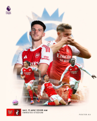 Putih Kolase Arsenal Football Match Instagram Portrait template