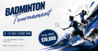 Blanco Badminton Tournament Imagen Compartida en Facebook Template