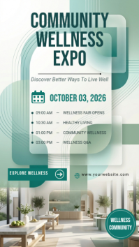 白色 Community Wellness Expo Instagram Story Template