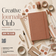 Putih Creative Journaling Club Instagram-Beitrag Template