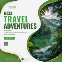 Putih Modern & Minimal Eco Travel Adventures Pos Instagram template