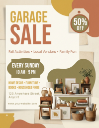 Weiß Garage Sale ใบปลิว Template