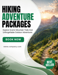 White Hiking Adventure Packages Pamflet Template