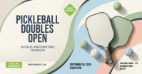 White Pickleball Tournament Facebook Shared Image Template