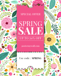 Biały Spring Sale Instagram Portrait Template