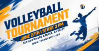 White Volleyball Tournament auf Facebook geteiltes Bild Template