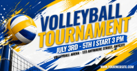 Putih Modern & Minimal Volleyball Tournament Gambar Bersama Facebook template