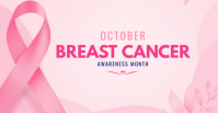 White Breast Cancer Awareness Facebook Event Cover Template