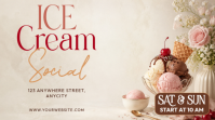 Putih Pastel Ice Cream Social Event Pos Twitter Twitter-opslag template