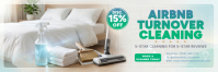 White Airbnb Turnover Cleaning Twitter Banner Template