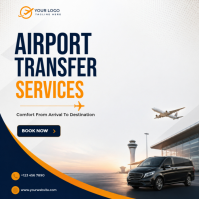 Putih Profesional Airport Transfer Services Pos Instagram template
